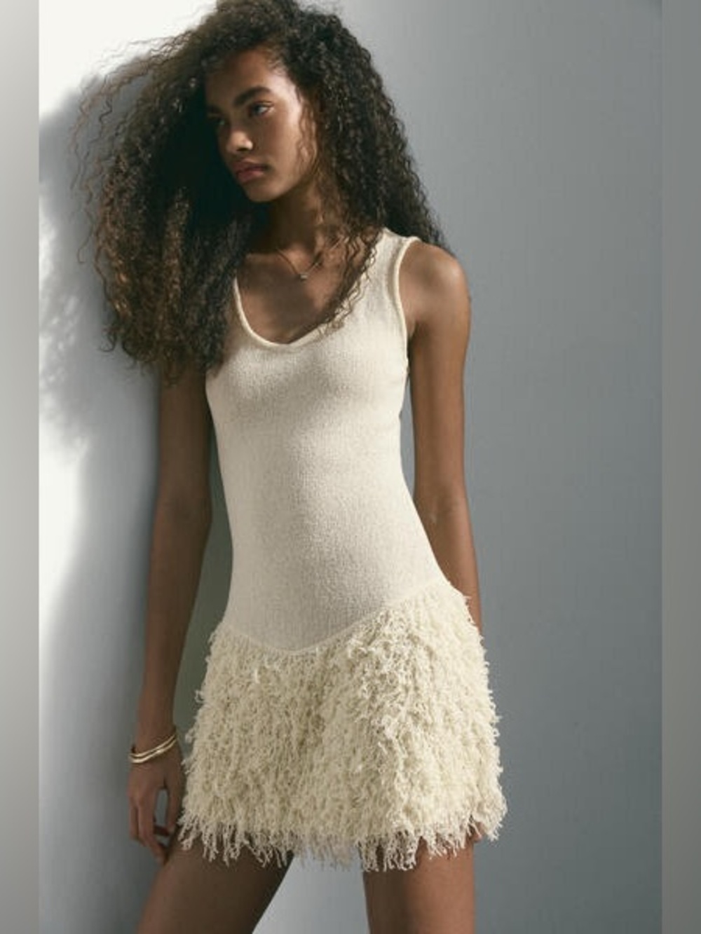 H&M Fringe-Trimmed Dress